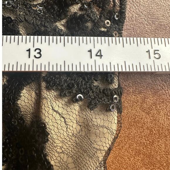 Black Small Sequin Lace Bodice Backless Halter Shorts Jumpsuit Long Shear Skirt - Picture 6 of 9